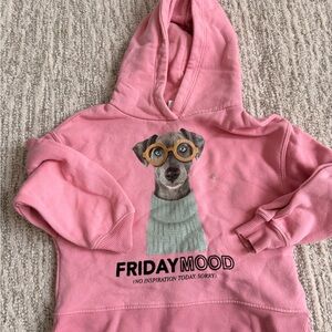 Pink Dog Hoodie with Graphic Print